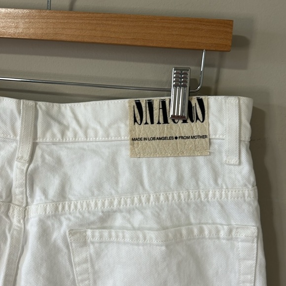 MOTHER Snacks High Waist Twizzy Jean Skimp Sticky Rice White Straight Leg 34 NEW - Picture 9 of 14